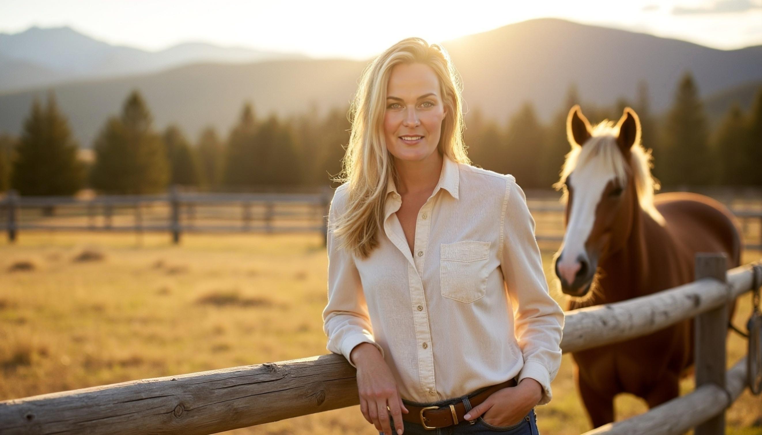 Montana Lowden with horses in the Montana landscape